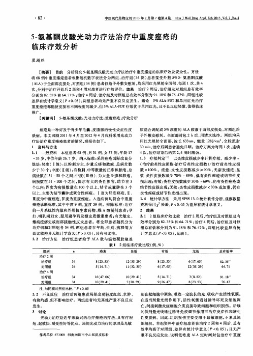 5-氨基酮戊酸光动力疗法治疗中重度痤疮的临床疗效分析