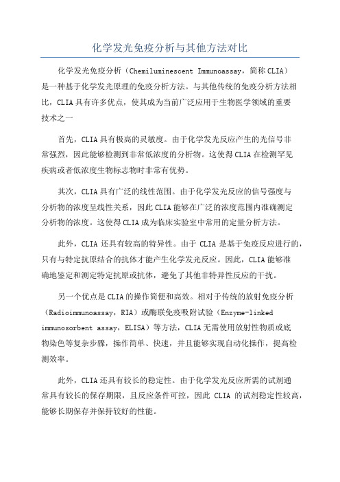 化学发光免疫分析与其他方法对比