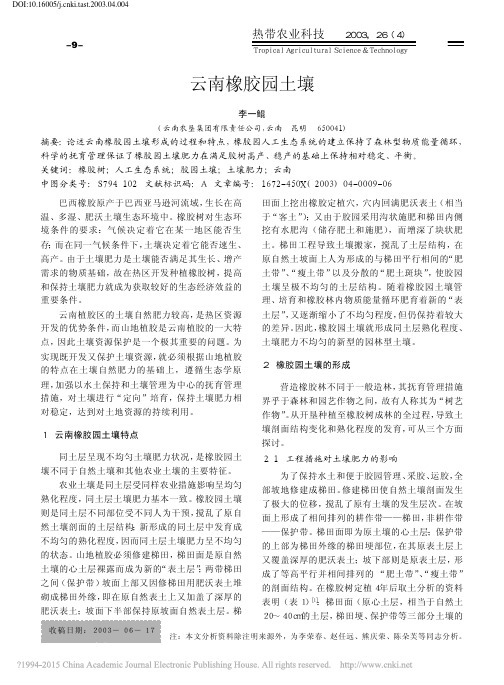 云南橡胶园土壤