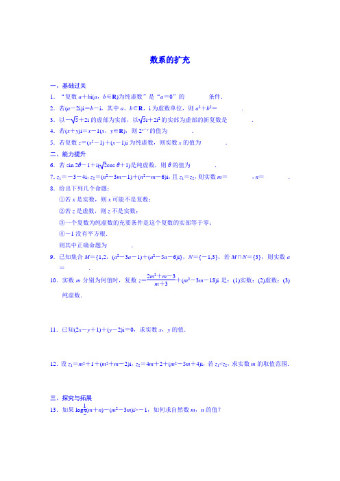 江苏省徐州市睢宁县宁海外国语学校苏教高中数学 选修21 同步测试：数系的扩充与复数的引入 数系的扩充