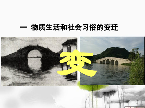 人民版历史必修二经济史物质生活和社会习俗的变迁