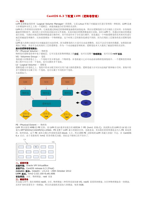 CentOS 6.3下配置LVM(逻辑卷管理)=