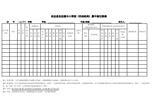 中小学校晨午检记录表