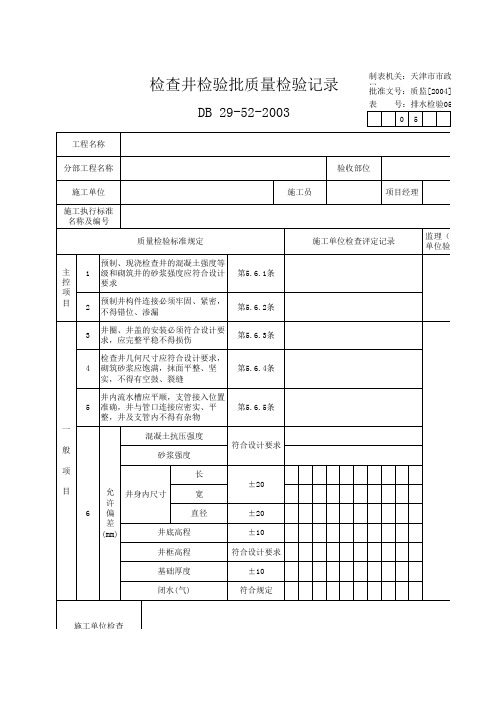 排水检验05 检查井检验批