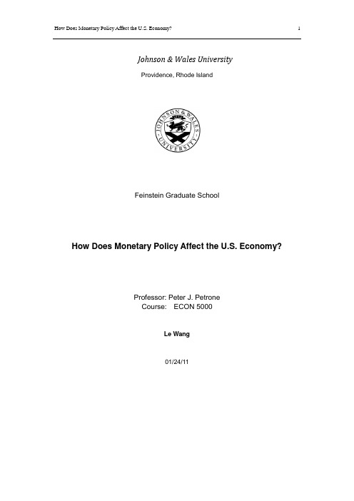 How Does Monetary Policy Affect U.S. Economy