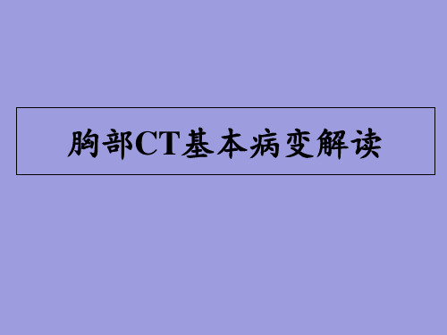 胸部CT下基本解剖与胸部一般病变