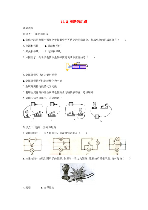 九年级物理全册 14.2 让电灯发光同步练习1 (新版)沪科版