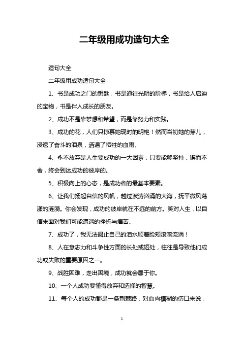 二年级用成功造句大全