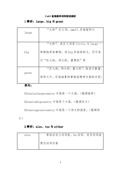 Unit3 易混淆单词和短语剖析