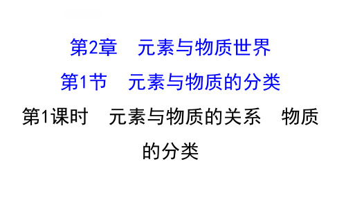 2.1.1 元素与物质的关系 物质的分类