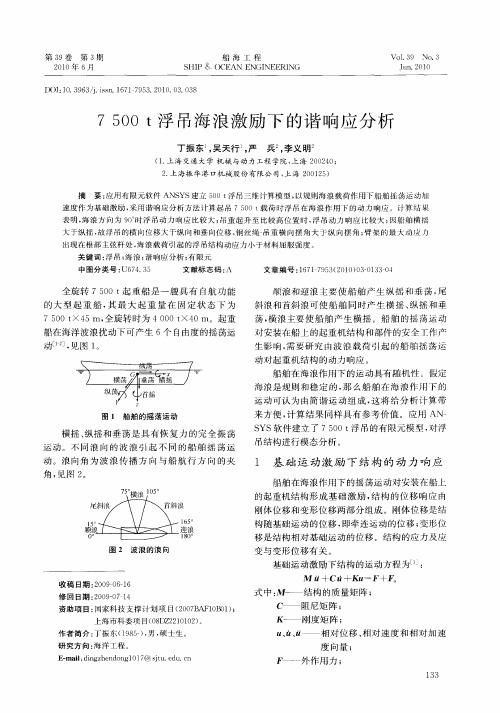 7500t浮吊海浪激励下的谐响应分析