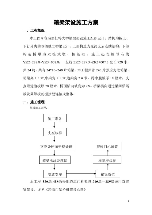 箱梁架设施工方案