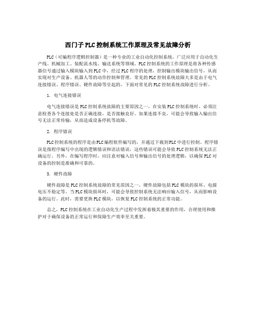 西门子PLC控制系统工作原理及常见故障分析