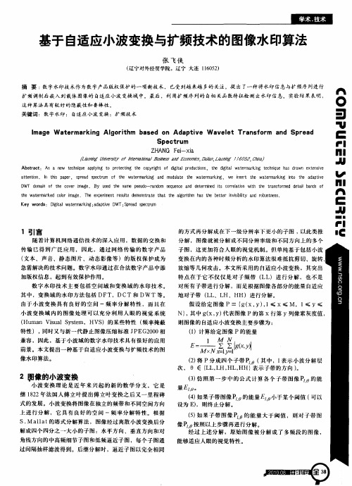 基于自适应小波变换与扩频技术的图像水印算法