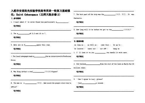 高考英语一轮复习 Unit4 Cyberspace基础化 