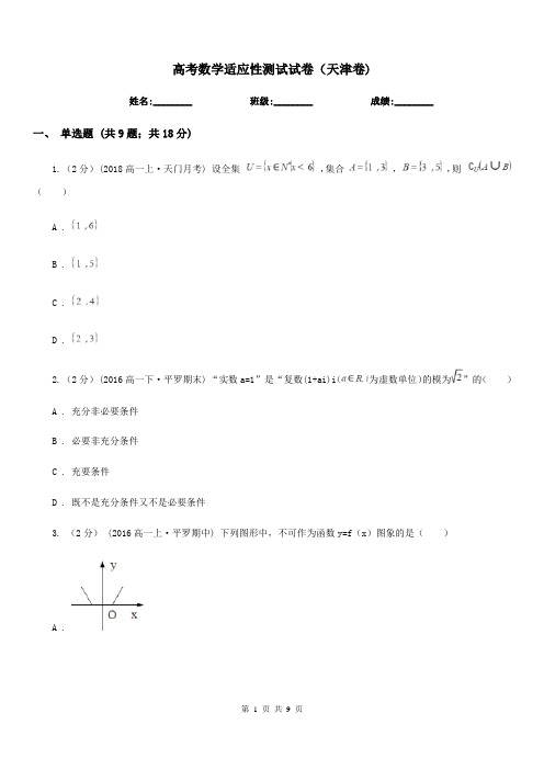 高考数学适应性测试试卷(天津卷)