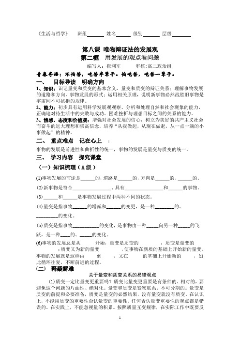 生活与哲学第八课导学案2