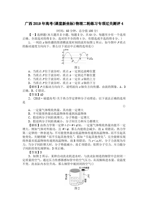 广西2019年高考(课堂新坐标)物理二轮练习专项过关测评4