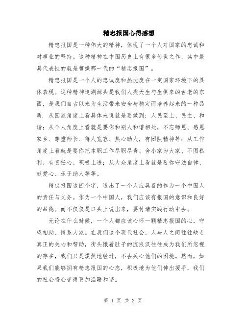 精忠报国心得感想