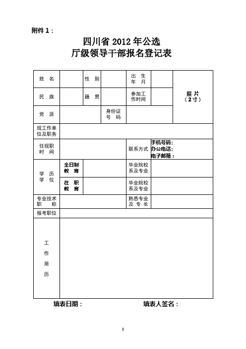 四川省2010年统筹公选领导干部简章