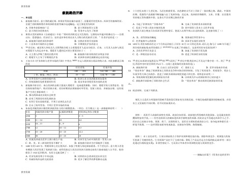 【教育资料】山东省济南市第一中学2019届高三一轮动员复习新航路的开辟 练习学习专用