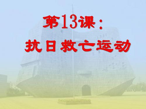 八年级人教版历史上册同步教学课件 第13课 抗日救亡运动