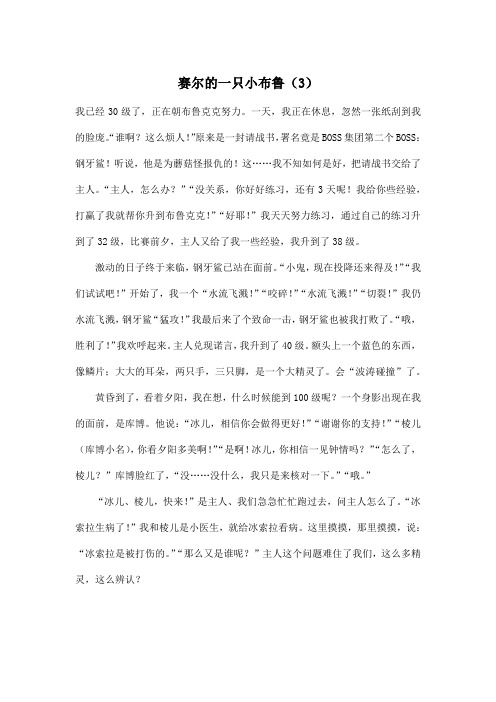 赛尔的一只小布鲁(3)_小学五年级作文600字