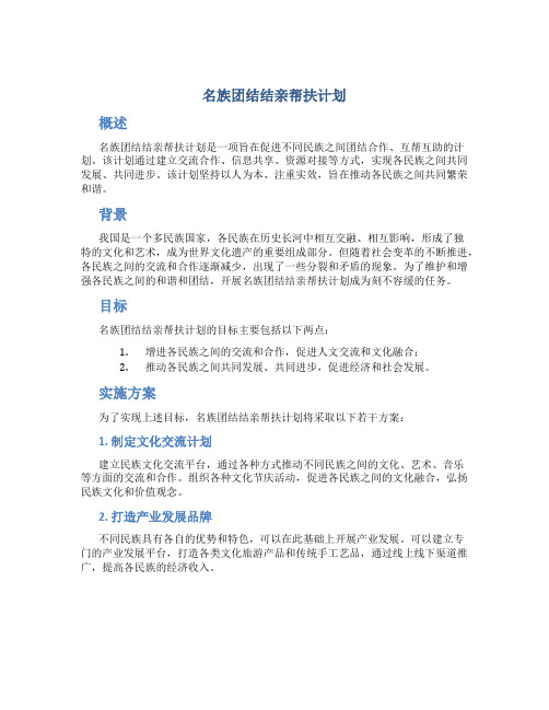 名族团结结亲帮扶计划