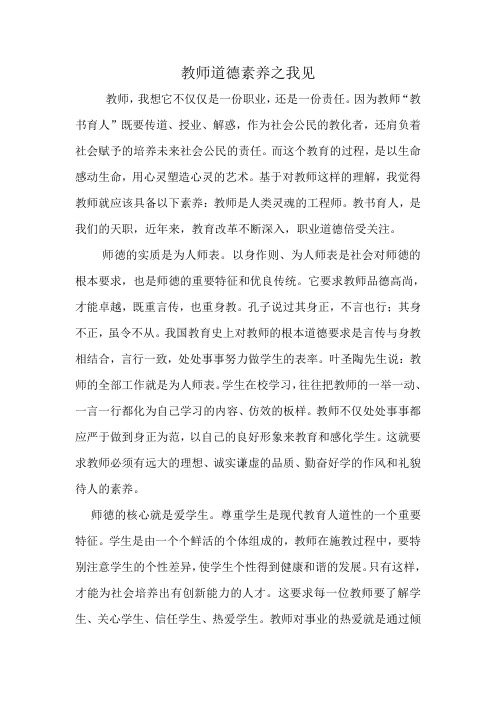 教师道德素养之我见