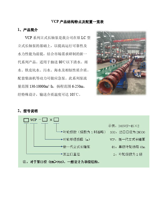 VCP立式长轴泵说明