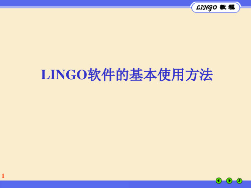 LINGO软件的基本使用方法