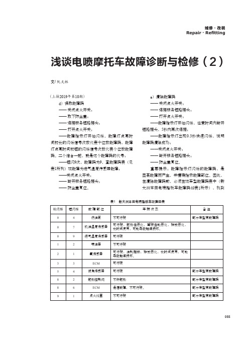 浅谈电喷摩托车故障诊断与检修(2)