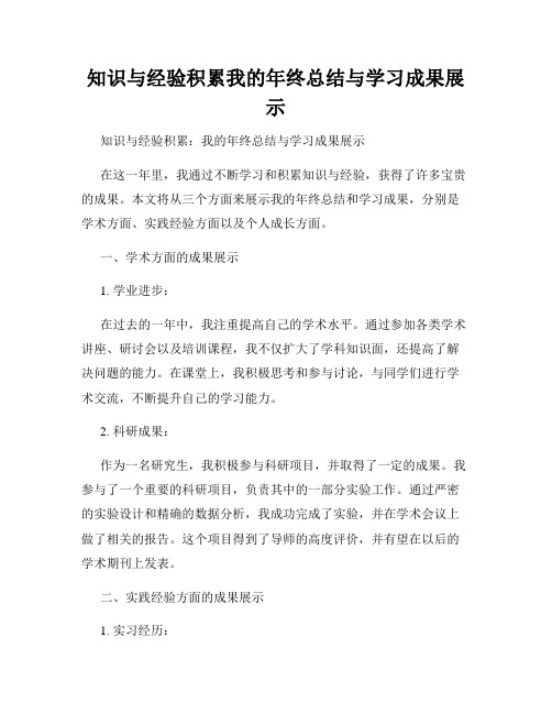 知识与经验积累我的年终总结与学习成果展示