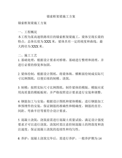 锚索框架梁施工方案