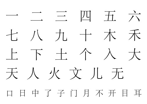 宝宝识字表、幼儿园生字表、-可下载打印