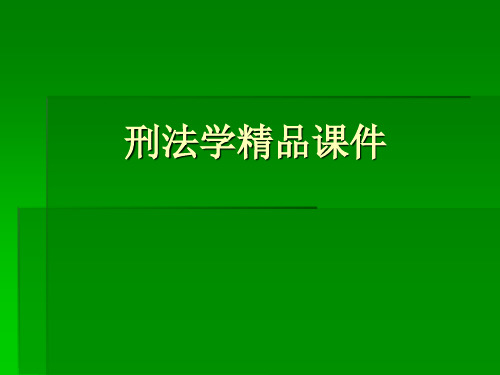 刑法学精品课件——量刑