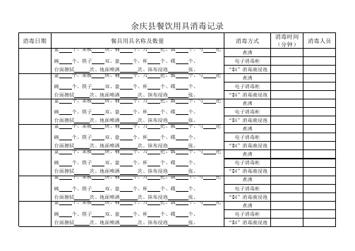 xxxx餐饮用具消毒记录