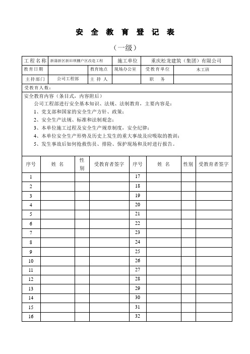 木工班一至三级安全教育