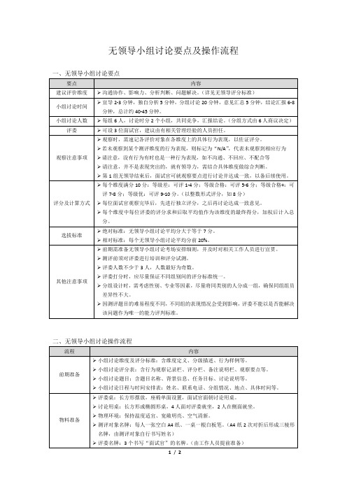 无领导小组讨论要点及操作流程