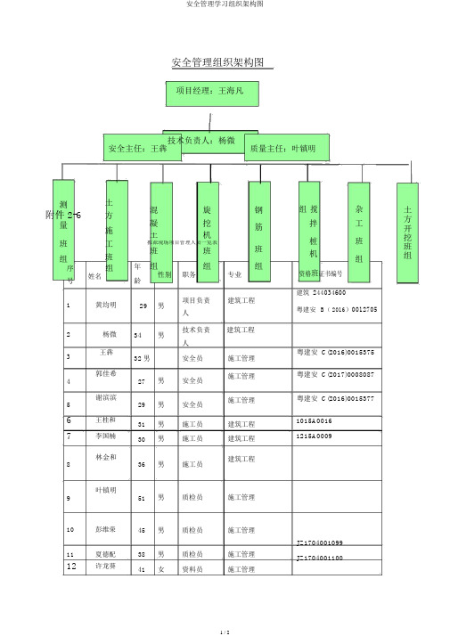 安全管理学习组织架构图