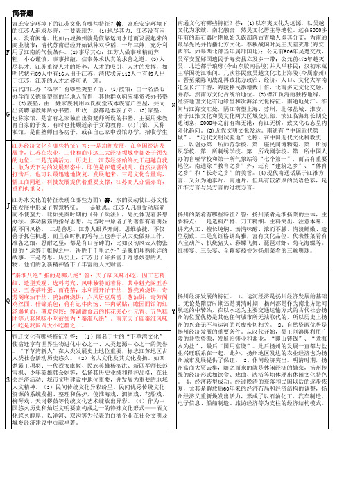 地域文化考核要点