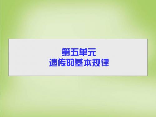 【导学教程】2016届高考生物一轮总复习 第五单元 第一讲 孟德尔的豌豆杂交实验(一)课件