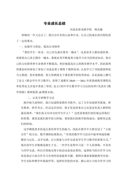 杨教师专业成长