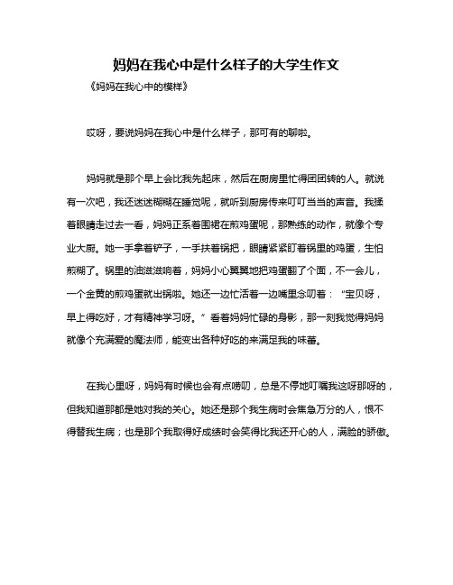 妈妈在我心中是什么样子的大学生作文