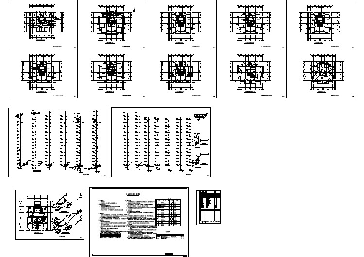 徐州市某小区15层民居住宅楼全套给排水设计CAD图纸