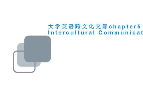 大学英语跨文化交际chapter5 Intercultural Communication