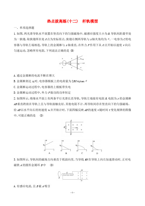 2024年高考物理总复习热点拔高练(十二)杆轨模型