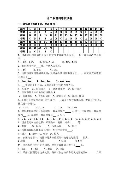 煤矿掘进100题