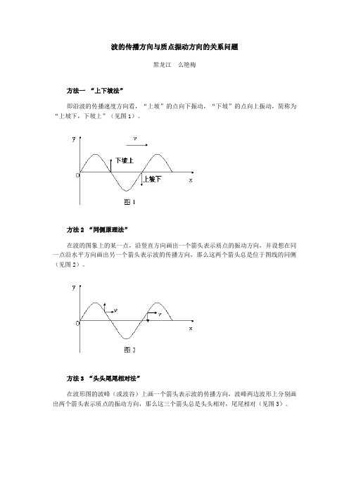 高中物理波的传播方向与质点振动方向的关系问题