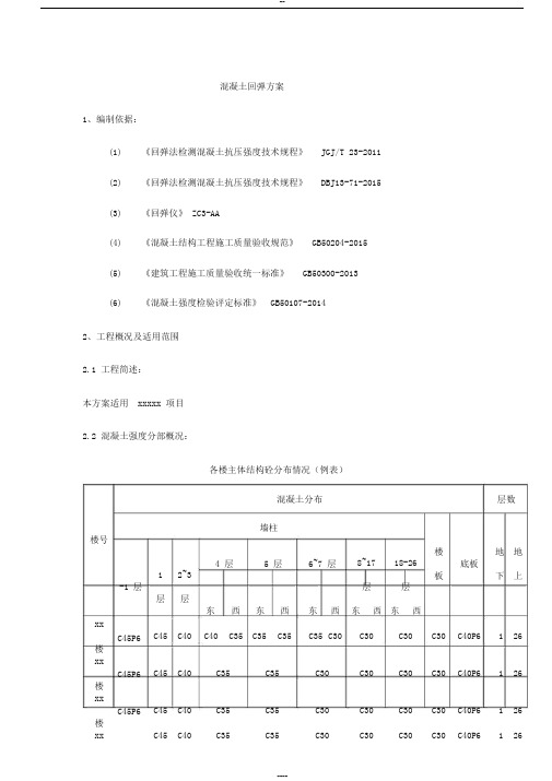 混凝土强度回弹检测方案